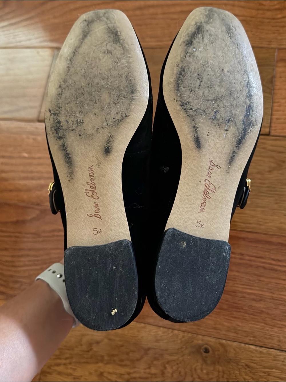 Sam Edelman Black Suede Michaela Mary Jane Flat Size 5.5 - Picture 6 of 7